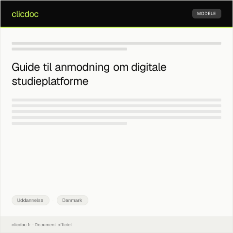 Document preview: Anmodning om adgang til digitale studieplatforme — Uddannelse, Danmark
