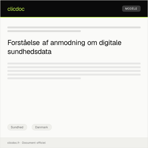 Document preview: Anmodning om adgang til digitale sundhedsdata — Sundhed, Danmark