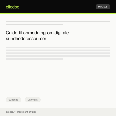 Document preview: Anmodning om adgang til digitale sundhedsressourcer — Sundhed, Danmark