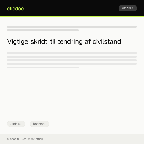 Document preview: Anmodning om ændring af civilstand — Juridisk, Danmark