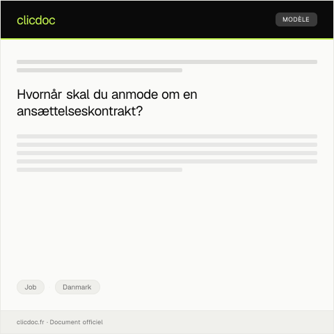 Document preview: Anmodning om ansættelseskontrakt på dansk arbejdsmarked — Job, Danmark
