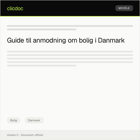 Document preview: Anmodning om anvisning af bolig — Bolig, Danmark