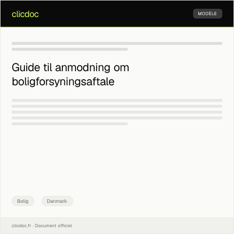 Document preview: Anmodning om boligforsyningsaftale — Bolig, Danmark