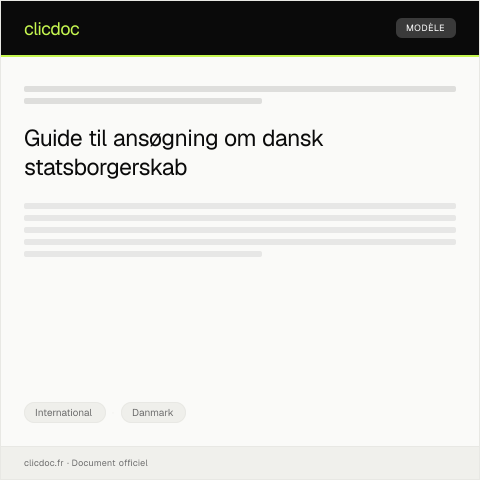 Document preview: Anmodning om dansk statsborgerskab for min familie — International, Danmark