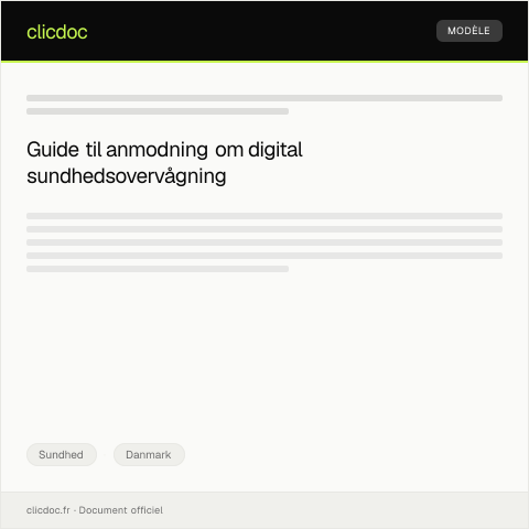 Document preview: Anmodning om digital sundhedsovervågning — Sundhed, Danmark