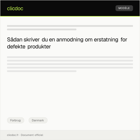 Document preview: Anmodning om erstatning for defekt produkt hos Elgiganten — Forbrug, Danmark