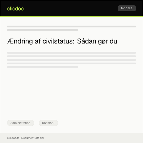 Document preview: Anmodning om flytning af civilstatusoplysninger — Administration, Danmark