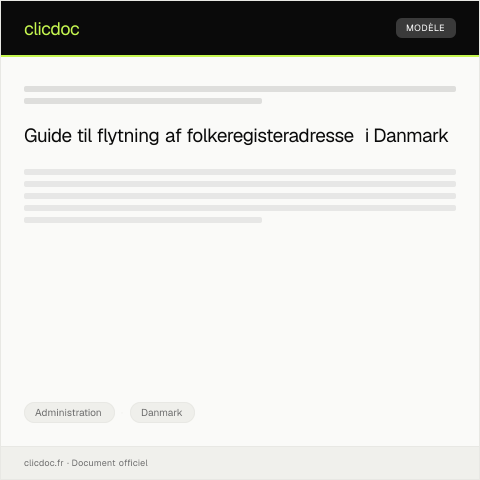Document preview: Anmodning om flytning af folkeregisteradresse — Administration, Danmark