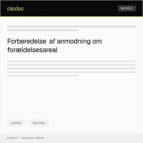 Document preview: Anmodning om forældelsesareal vedrørende erstatningskrav — Juridisk, Danmark