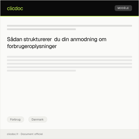 Document preview: Anmodning om forbrugeroplysninger — Forbrug, Danmark