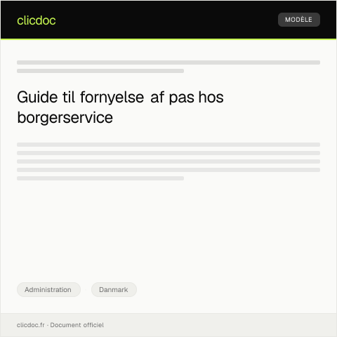 Document preview: Anmodning om fornyelse af pas hos borgerservice — Administration, Danmark