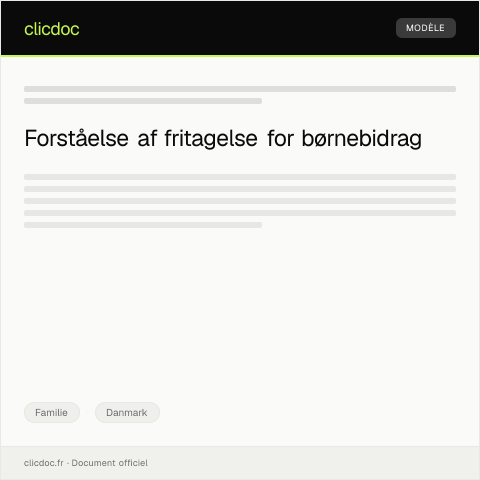 Document preview: Anmodning om fritagelse for børnebidrag — Familie, Danmark