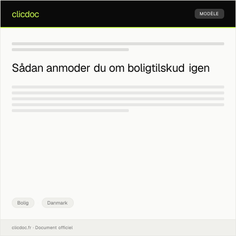 Document preview: Anmodning om genoptagelse af boligtilskud — Bolig, Danmark