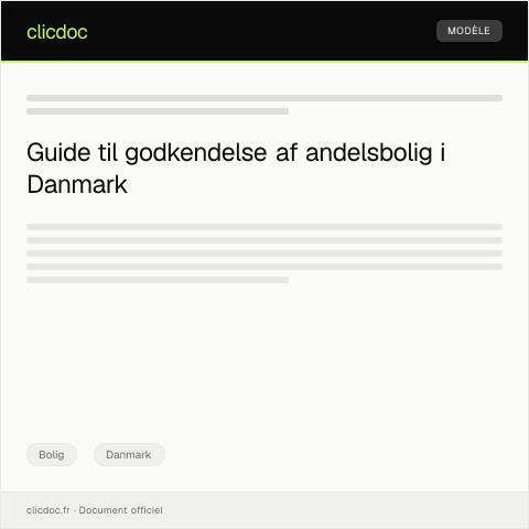 Document preview: Anmodning om godkendelse af andelsbolig — Bolig, Danmark