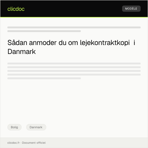 Document preview: Anmodning om kopi af lejekontrakt — Bolig, Danmark