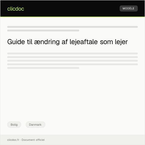 Document preview: Anmodning om lejeaftaleændring — Bolig, Danmark