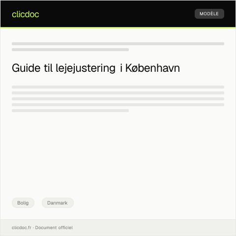 Document preview: Anmodning om lejejustering baseret på forbrugerpriser — Bolig, Danmark