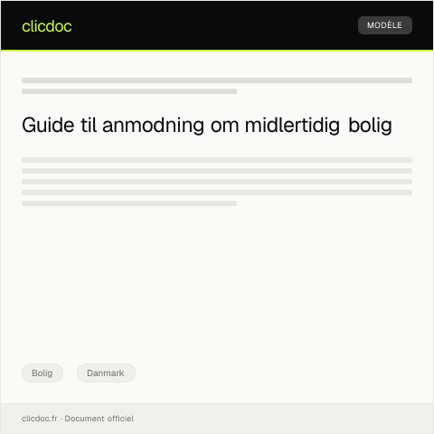 Document preview: Anmodning om midlertidig bolig — Bolig, Danmark