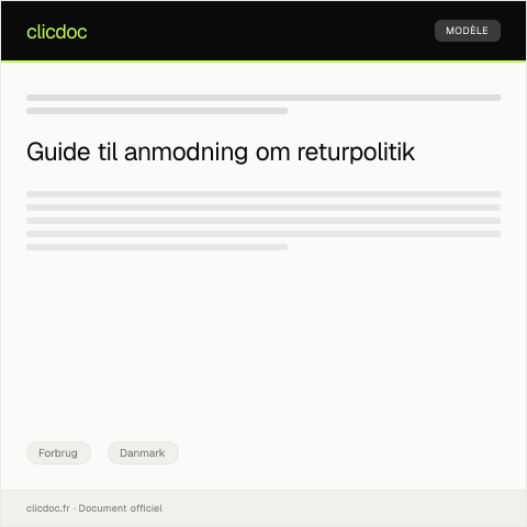 Document preview: Anmodning om oplysninger om returpolitik — Forbrug, Danmark