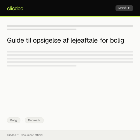Document preview: Anmodning om opsigelse af lejeaftale for bolig — Bolig, Danmark
