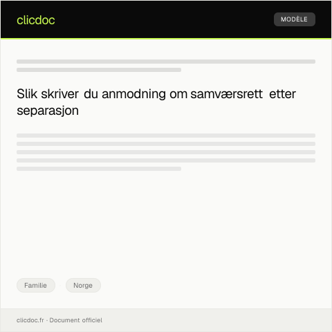 Document preview: Anmodning om samværsrett etter separasjon — Familie, Norge