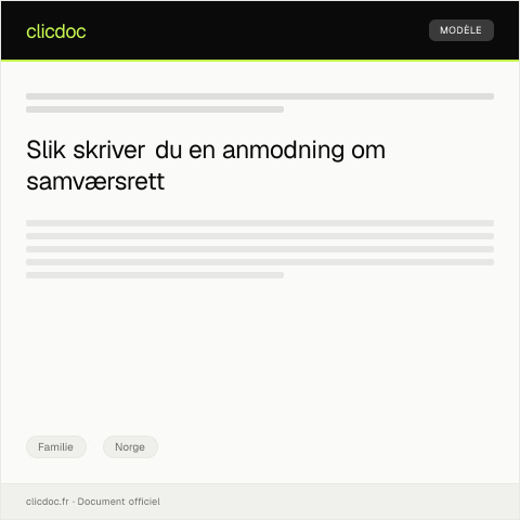 Document preview: Anmodning om samværsrett for foreldre — Familie, Norge