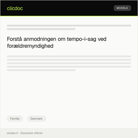 Document preview: Anmodning om tempo-i-sag om forældremyndighed — Familie, Danmark
