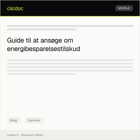 Document preview: Anmodning om tilskud til energibesparelse — Bolig, Danmark