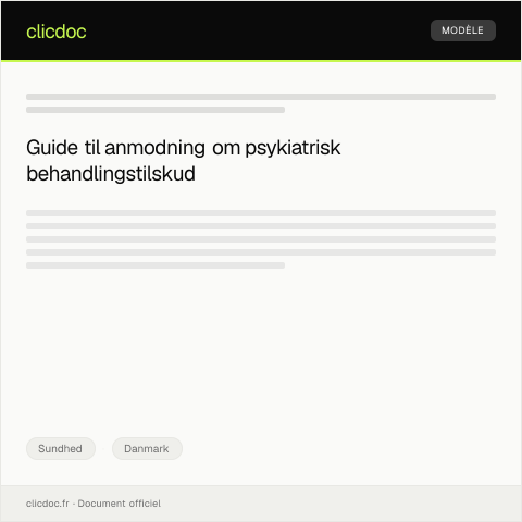 Document preview: Anmodning om tilskud til psykiatrisk behandling — Sundhed, Danmark