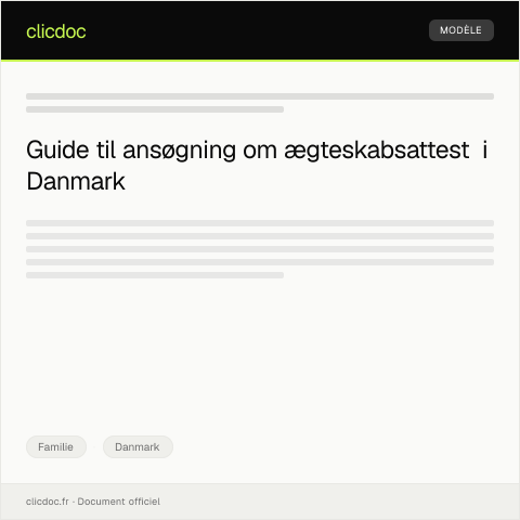 Document preview: Ansøgning om ægteskabsattest — Familie, Danmark