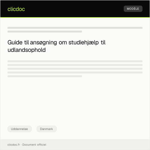 Document preview: Ansøgning om studiehjælp til udlandsophold — Uddannelse, Danmark