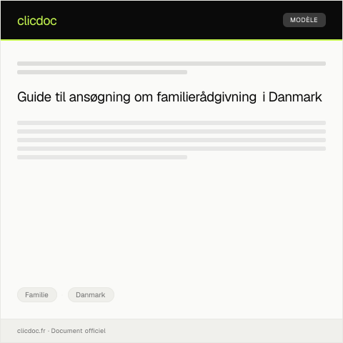 Document preview: Ansøgning om familierådgivning — Familie, Danmark