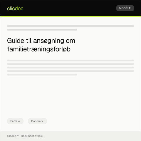 Document preview: Ansøgning om familietræningsforløb — Familie, Danmark