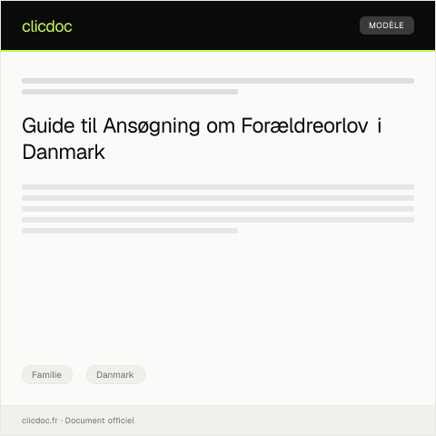 Document preview: Ansøgning om forældreorlov — Familie, Danmark