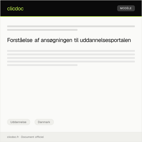 Document preview: Ansøgning om fornyet adgang til uddannelsesportalen — Uddannelse, Danmark