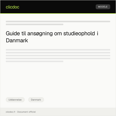 Document preview: Ansøgning om frivilligt studieophold — Uddannelse, Danmark