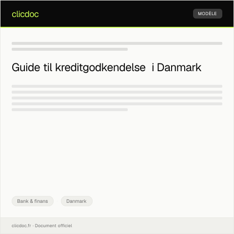Document preview: Ansøgning om kreditgodkendelse — Bank & finans, Danmark