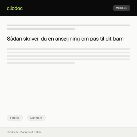 Document preview: Ansøgning om pas til barn — Familie, Danmark