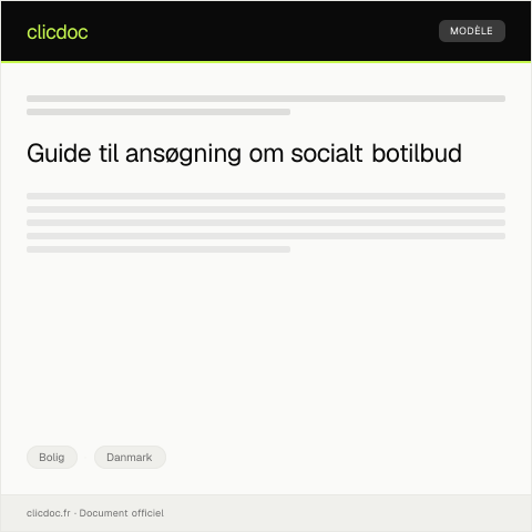Document preview: Ansøgning om socialt botilbud — Bolig, Danmark