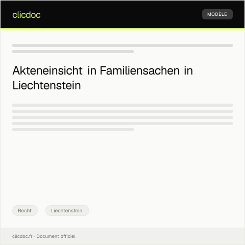 Dokumentvorschau: Antrag auf Akteneinsicht in Familiensachen — Recht, Liechtenstein