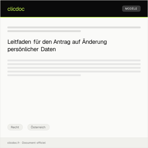 Dokumentvorschau: Antrag auf Änderung persönlicher Daten im Personenstandregister — Recht, Österreich