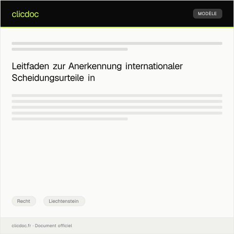 Dokumentvorschau: Antrag auf Anerkennung eines internationalen Scheidungsurteils — Recht, Liechtenstein