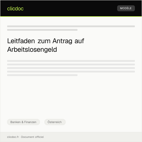 Dokumentvorschau: Antrag auf Arbeitslosengeld — Banken & Finanzen, Österreich