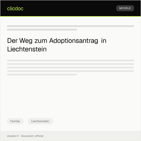 Dokumentvorschau: Antrag auf Adoption bei der Familienbehörde in Vaduz — Familie, Liechtenstein
