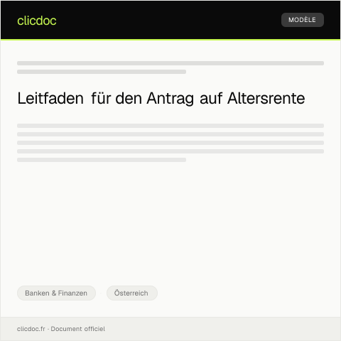 Dokumentvorschau: Antrag auf Altersrente — Banken & Finanzen, Österreich