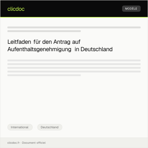Dokumentvorschau: Antrag auf Aufenthaltsgenehmigung für Deutschland — International, Deutschland