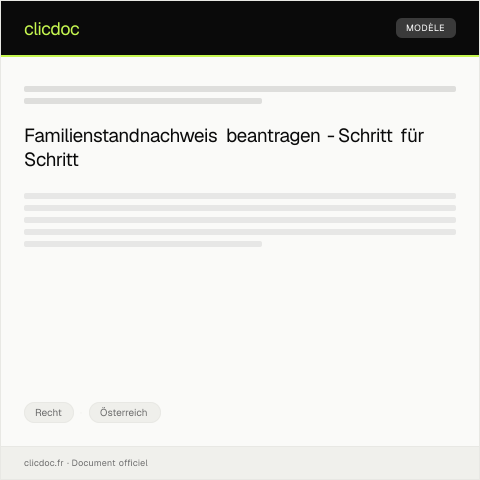 Dokumentvorschau: Antrag auf Ausstellung eines Familienstandnachweises — Recht, Österreich