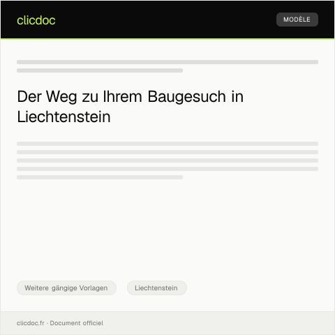 Dokumentvorschau: Antrag auf Baugesuch — Weitere gängige Vorlagen, Liechtenstein