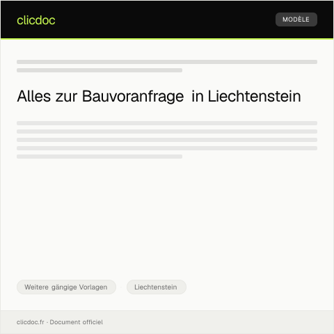 Dokumentvorschau: Antrag auf Bauvoranfrage — Weitere gängige Vorlagen, Liechtenstein