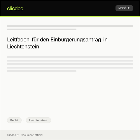 Dokumentvorschau: Antrag auf Einbürgerung — Recht, Liechtenstein